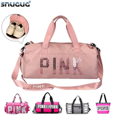 New Cheap Sequins pink Gym Bag For Women